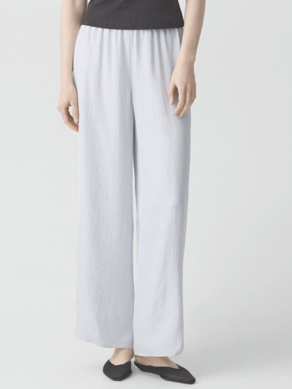 Theory Slit Pull-On Wide Leg Pants Pastel Grey M NWT